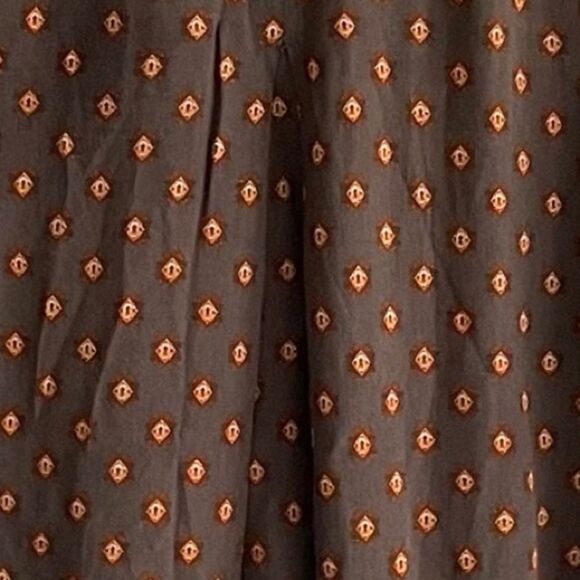 VELVET HEART Printed Button Front Long Sleeve Blouse Brown S - Picture 5 of 7